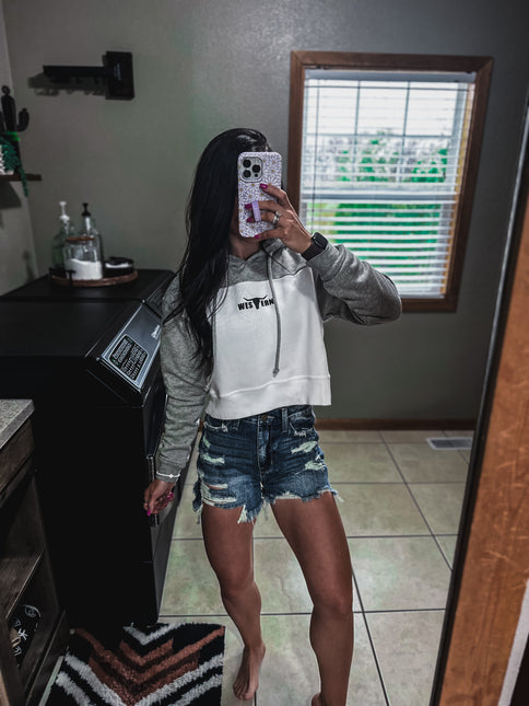 Cropped Fleece Brand Logo Hoodie