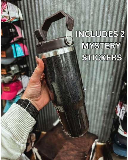 Stainless Steel 30oz. Tumbler BLACK [2 FREE MYSTERY STICKERS]