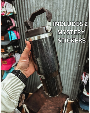 *DOORBUSTER* Stainless Steel 30oz. Tumbler BLACK [2 FREE MYSTERY STICKERS]