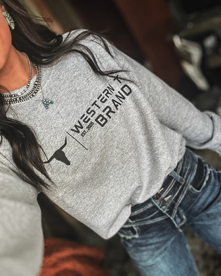 Western T Brand | Logo Crew - Grey/Black