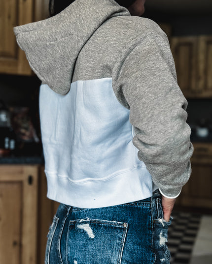 Cropped Fleece Brand Logo Hoodie