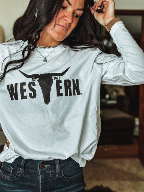 Brand Logo Jersey Longsleeve White/Black