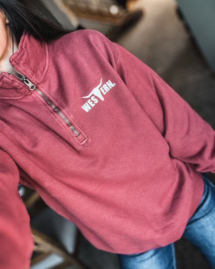 Brand 1/4 Zip Brick Red