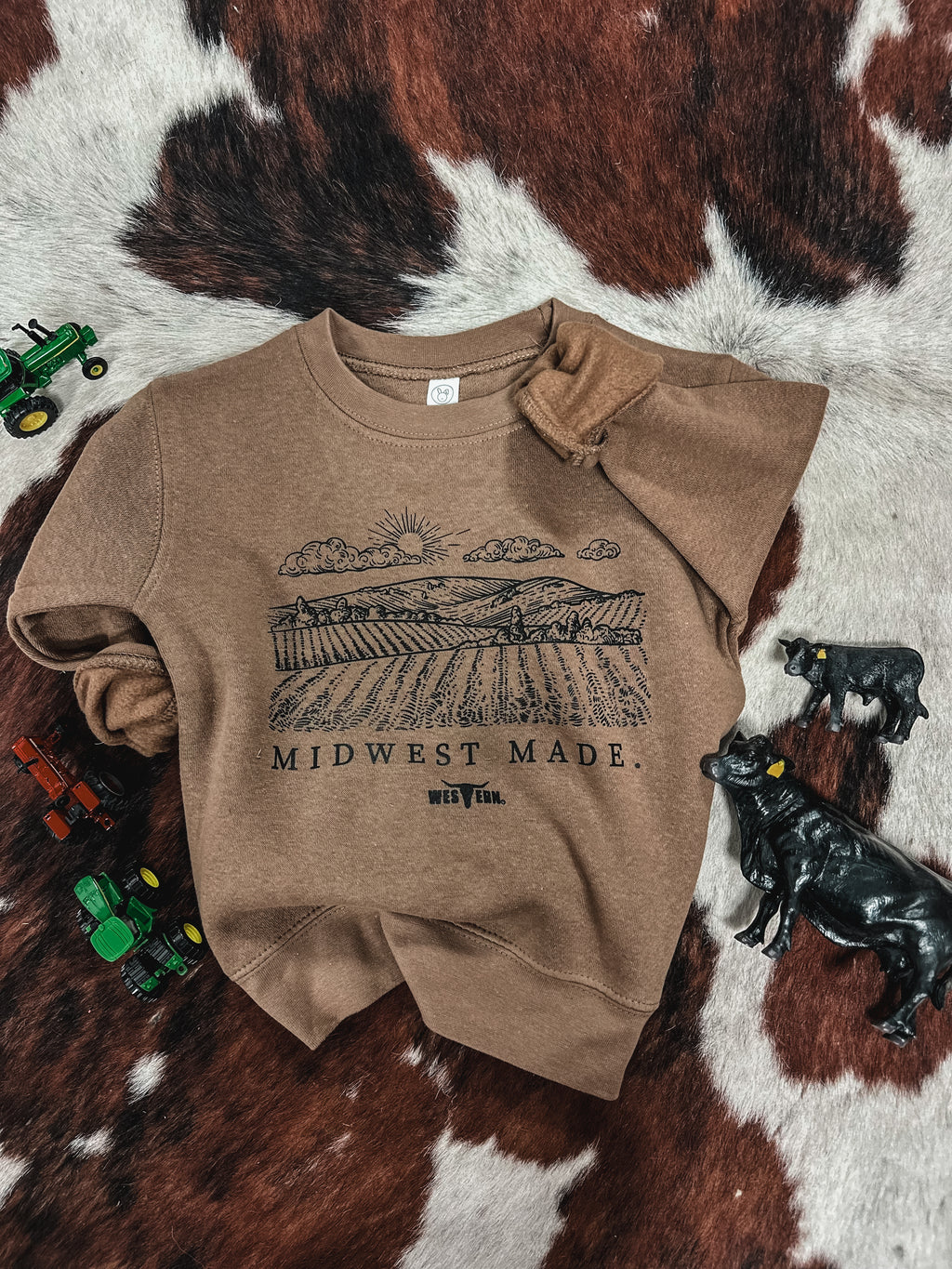 Midwest Made Toddler Crew - Brown