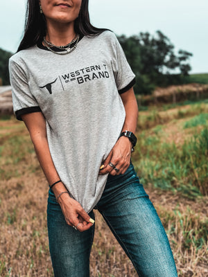 Western T Brand | Logo - Grey Ringer