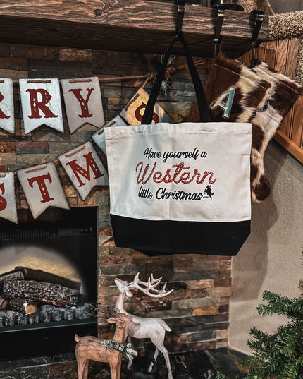 Western Little Christmas Tote Bag