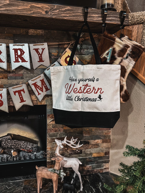Western Little Christmas Tote Bag