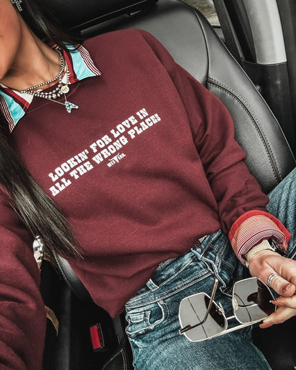 Lookin' For Love Crew - Deep Maroon