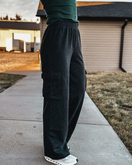 Brand French Terry Cargo Sweats - Charcoal Grey