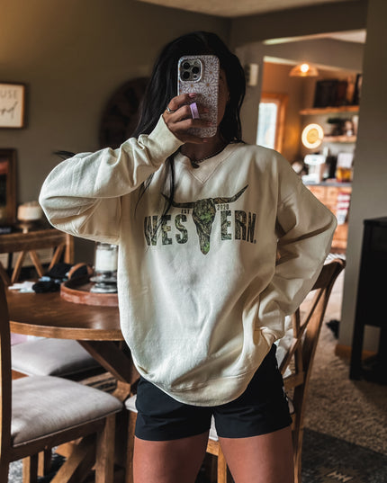 Brand Camo Woods Logo Crew