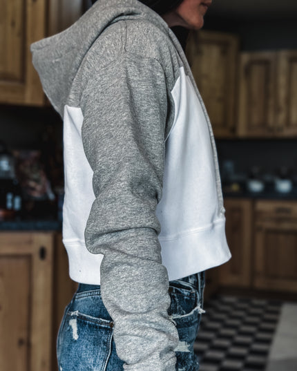Cropped Fleece Brand Logo Hoodie