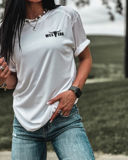 Brand Logo Athletic Tee - White