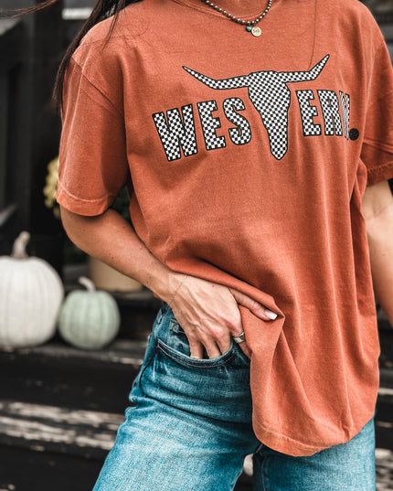 Brand Checkers T - Pumpkin