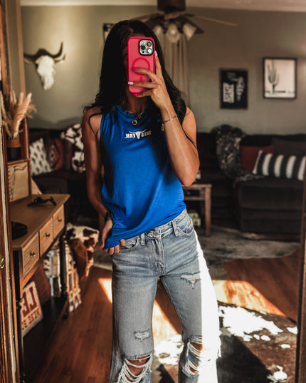 Brand Athleisure Tank - Blue