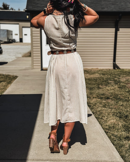 Spring Linen Stripe Dress