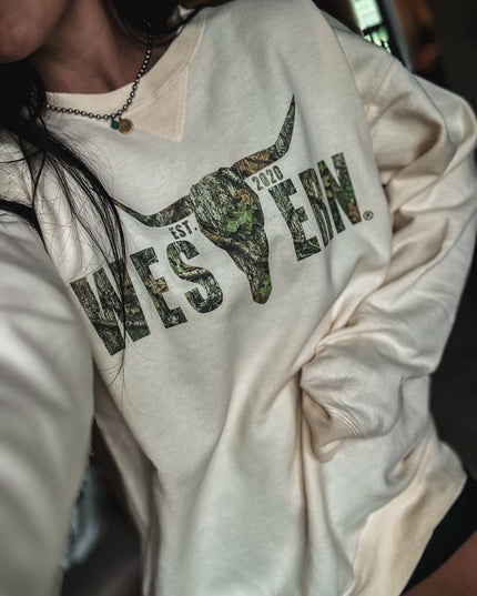 Brand Camo Woods Logo Crew