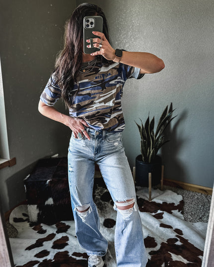 Brand Blue Logo T - Blue Camo