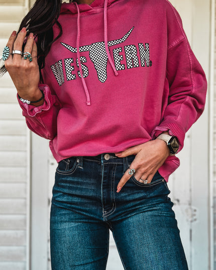 Brand Deadwood Hoodie - Pink/Checkers