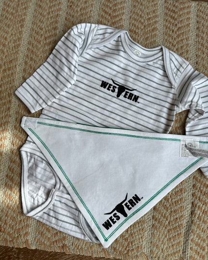 Brand Baby Bandana Bib - Green/White