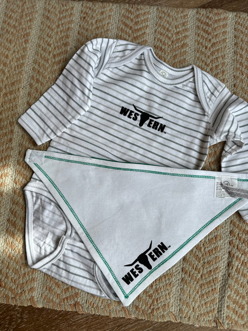 Brand Baby Bandana Bib - Green/White