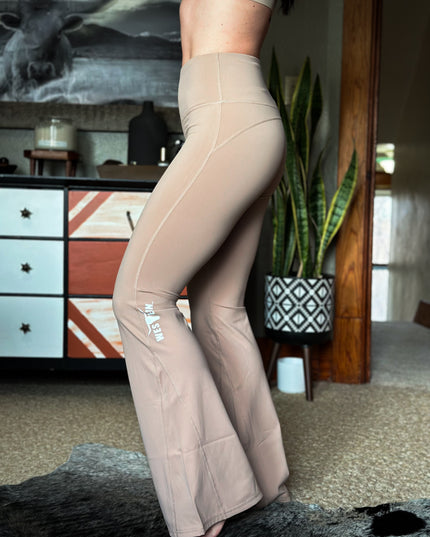 Brand High Sport Yoga Flares - Sand