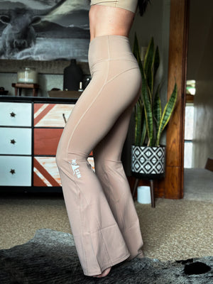 Brand High Sport Yoga Flares - Sand