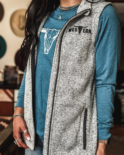 Brand Fleece Vest - Heather Grey