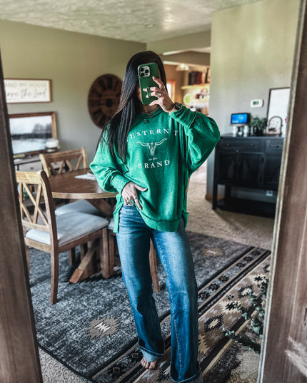 Brand WTB Longhorn Brushed Crew Sweater - Green