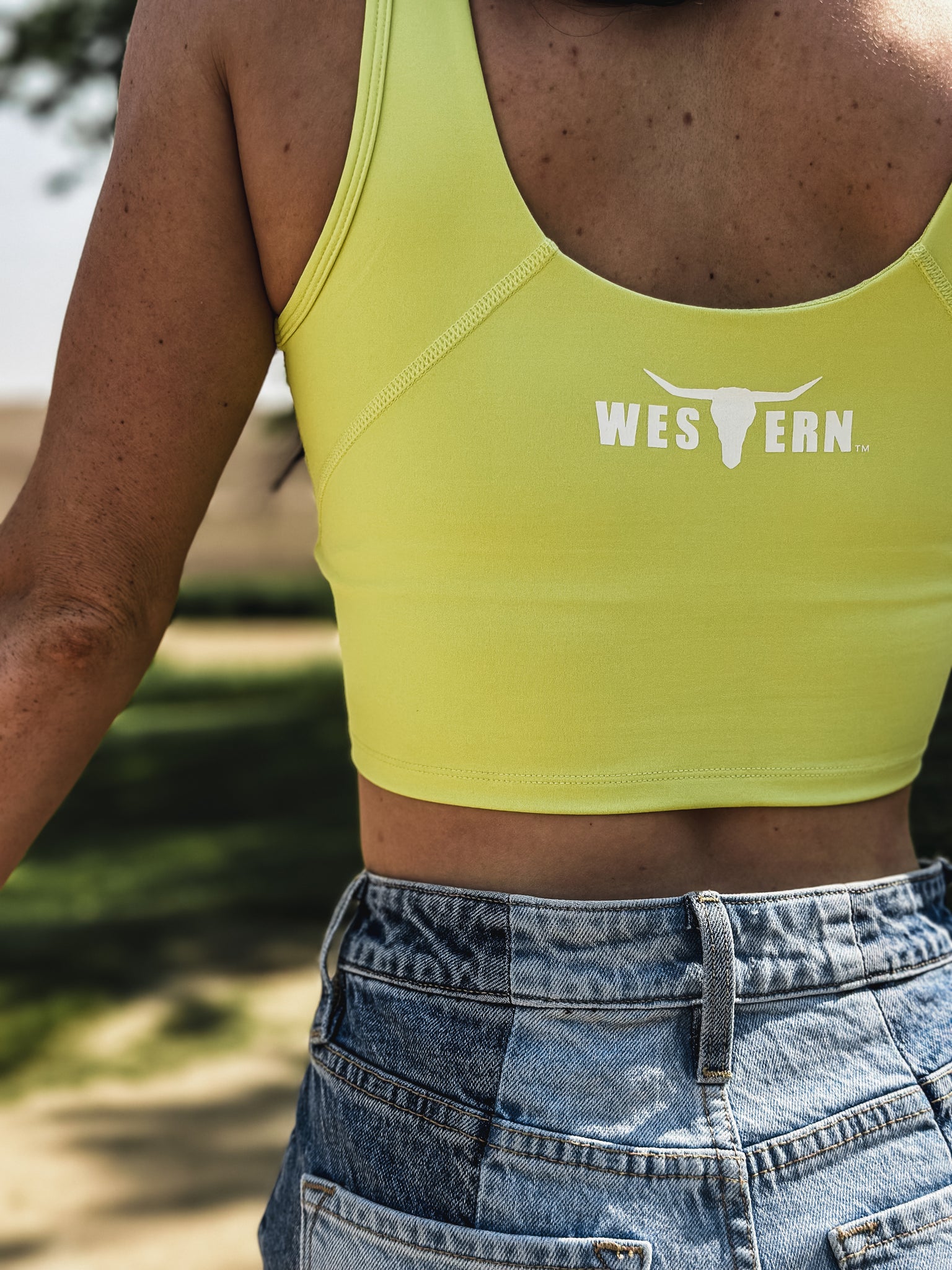 Brand All Day Cropped Tank - Neon