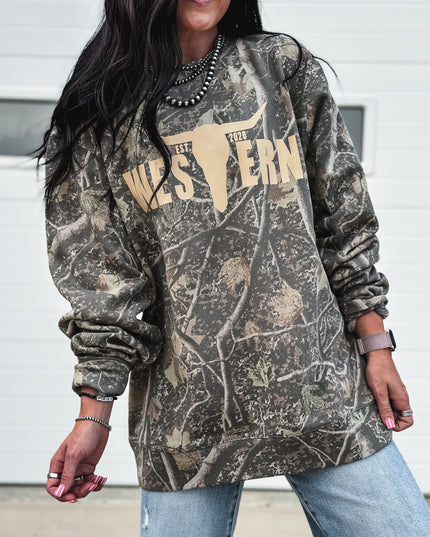 Deadwood Camo Crew - Cream Logo