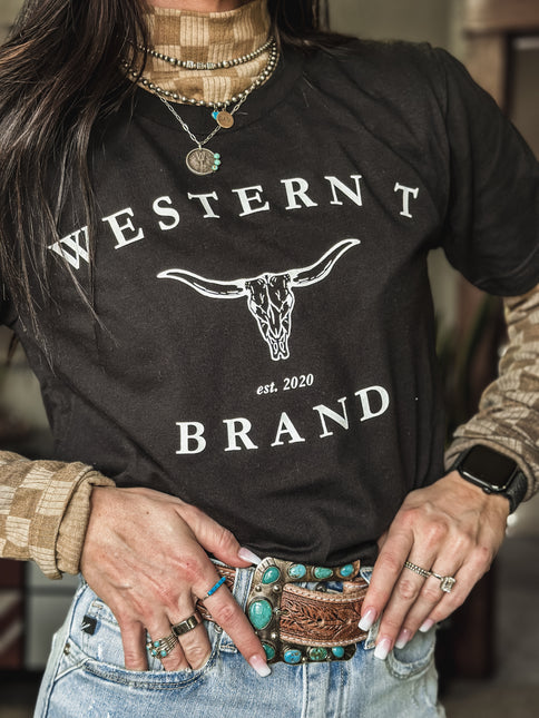 Western T Brand Longhorn - Black
