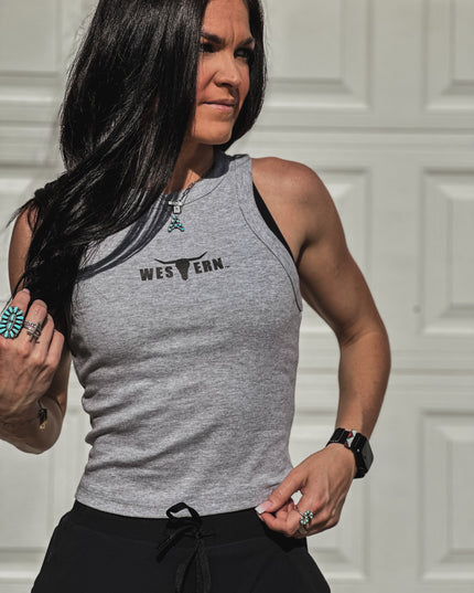 Brand Logo Racer Tank - Grey