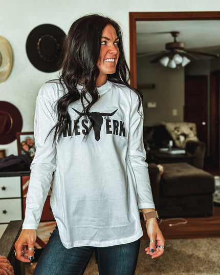 Brand Logo Jersey Longsleeve White/Black