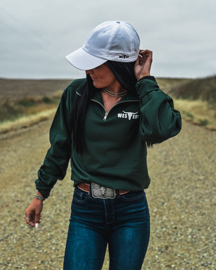 Brand 1/4 Zip Forest Green