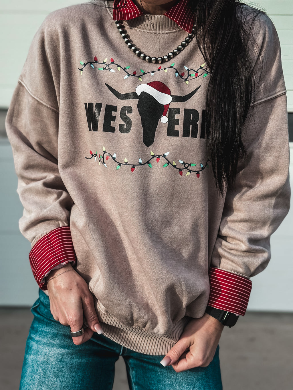 Brand Logo Christmas Edition Crew - Marble