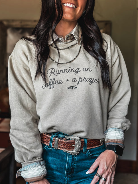 Coffee + a Prayer Crew - Khaki