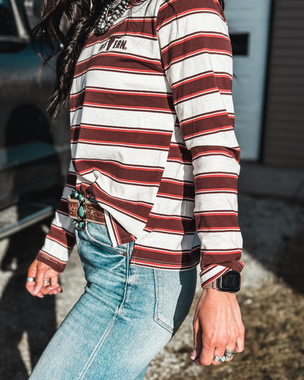 Striped Basic Longsleeve - Brown/Rust