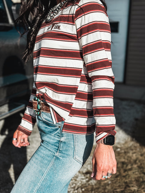 Striped Basic Longsleeve - Brown/Rust