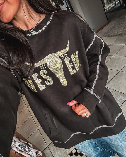 Stitch Seam Boxy Sweatshirt
