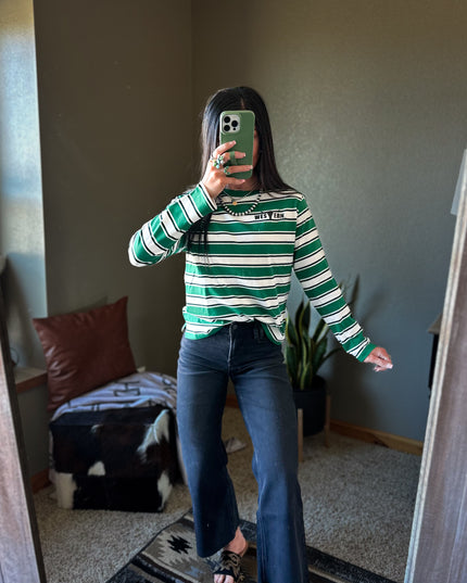 Striped Basic Long Sleeve - Green/Black
