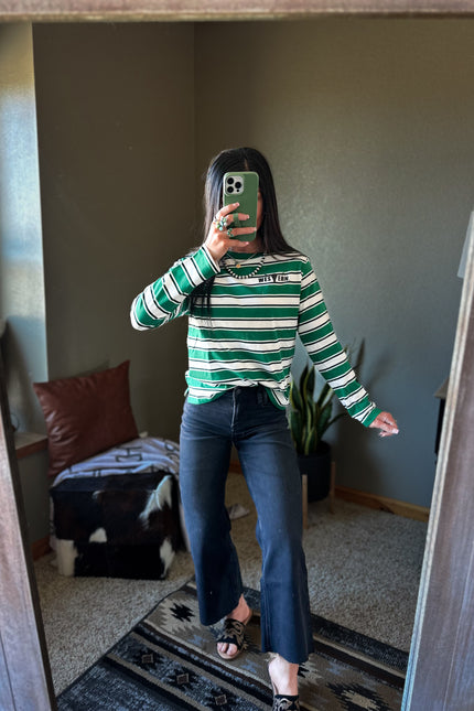 Striped Basic Long Sleeve - Green/Black