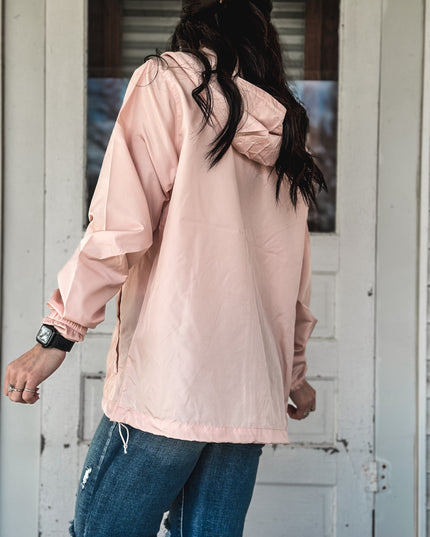 Brand Scuba Windbreaker Full Zip Jacket - Blush Pink