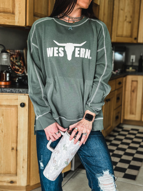 Stitch Seam Boxy Sweatshirt