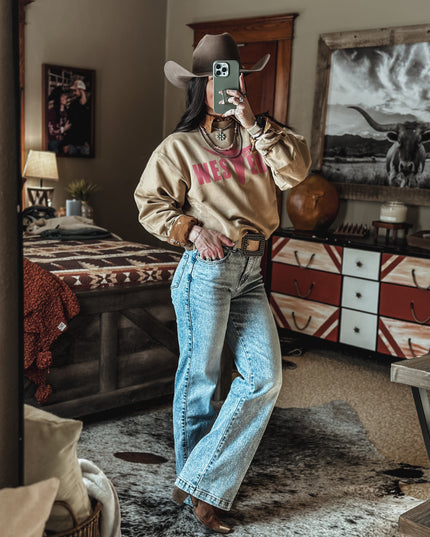 Brand Logo Crew - Dusty Rose/Caramel