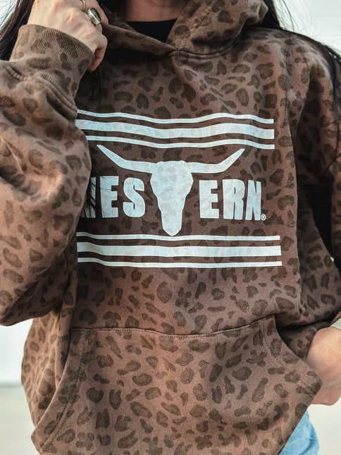 Brand Hoodie - Vintage Brown Leopard