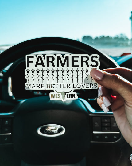 Farmers Make Better Lovers Sticker - Black