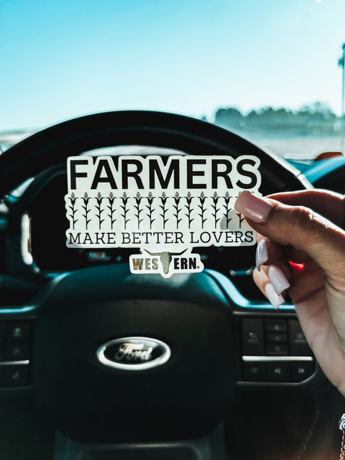 Farmers Make Better Lovers Sticker - Black
