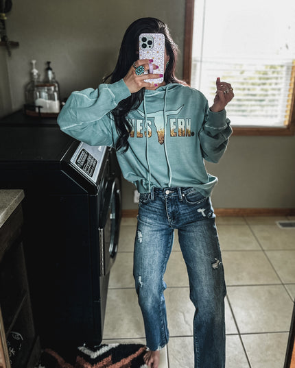 Brand Corn Field Logo Deadwood Hoodie - Ash Blue