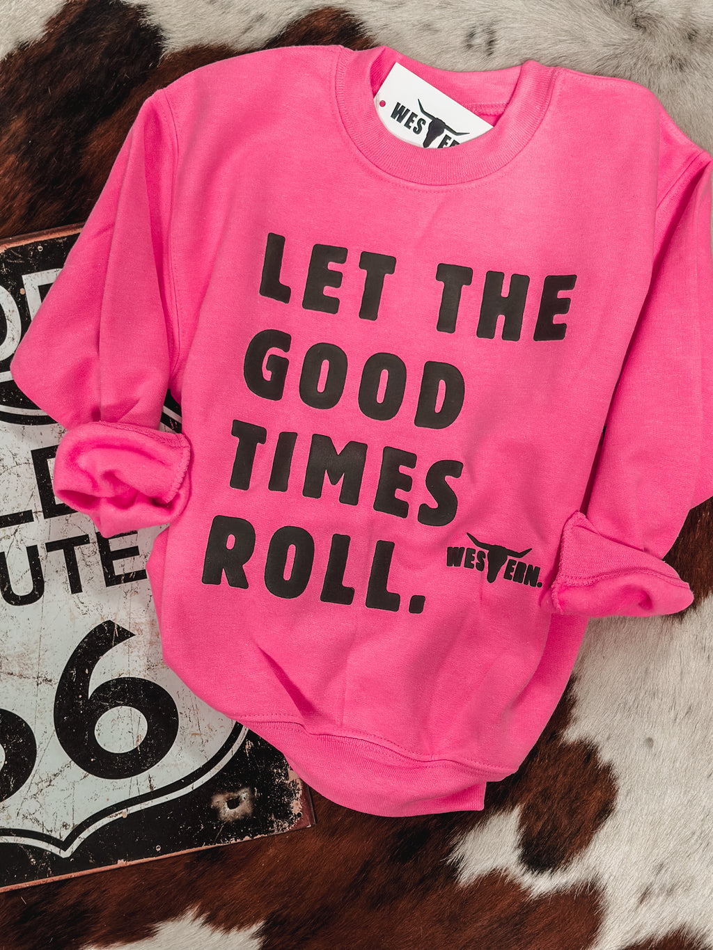 Good Times Roll PUFF Crew Youth  - Cosmic Pink