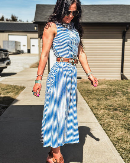 Spring Linen Stripe Dress